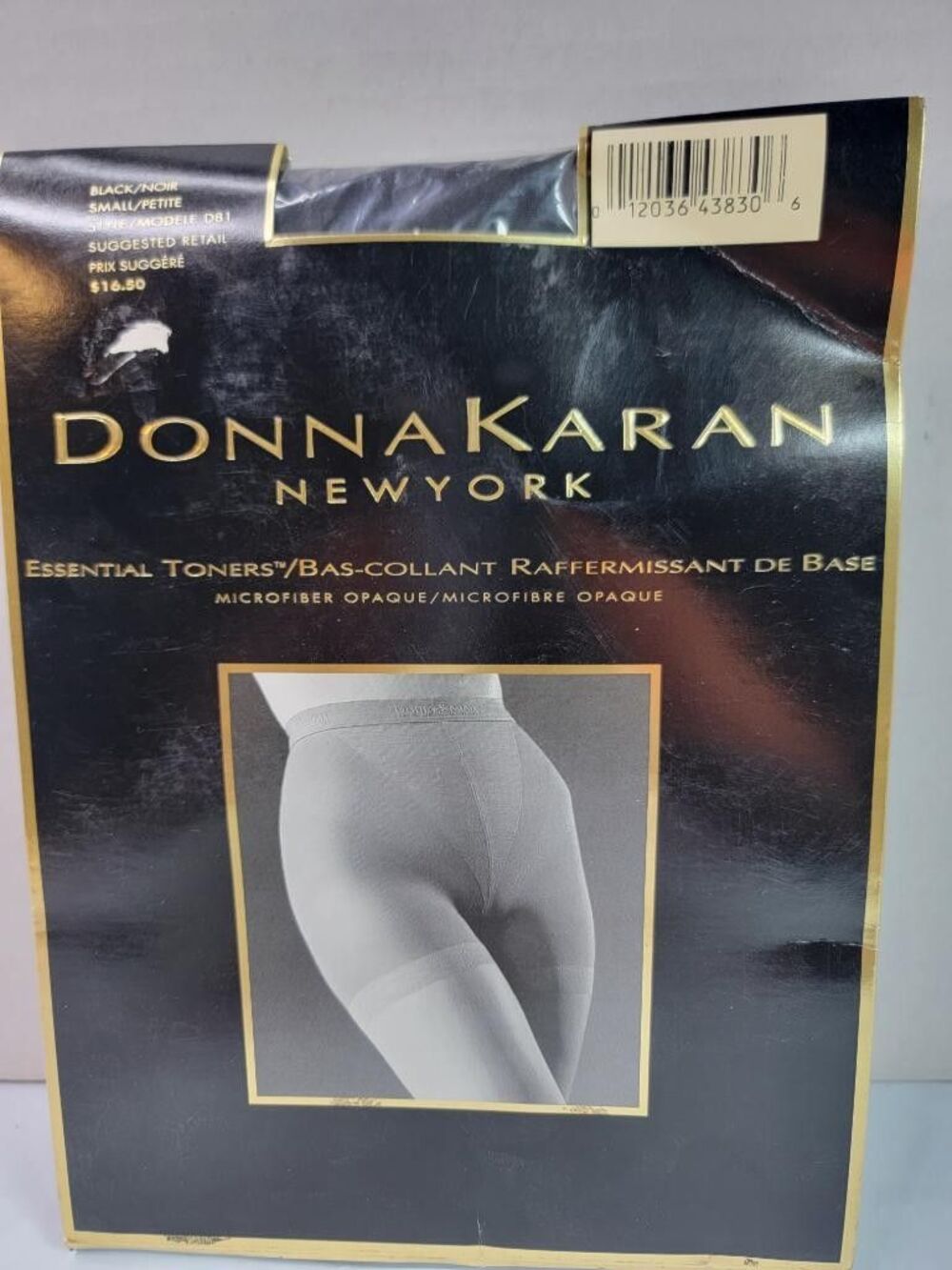 Donna Karan New York Essential Toners Microfiber Opaque Tights Black Small D81